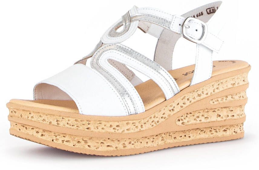 Gabor Sleehaksandaaltjes zomerschoen sandaal keilhak met verstelbare gesp - Foto 3