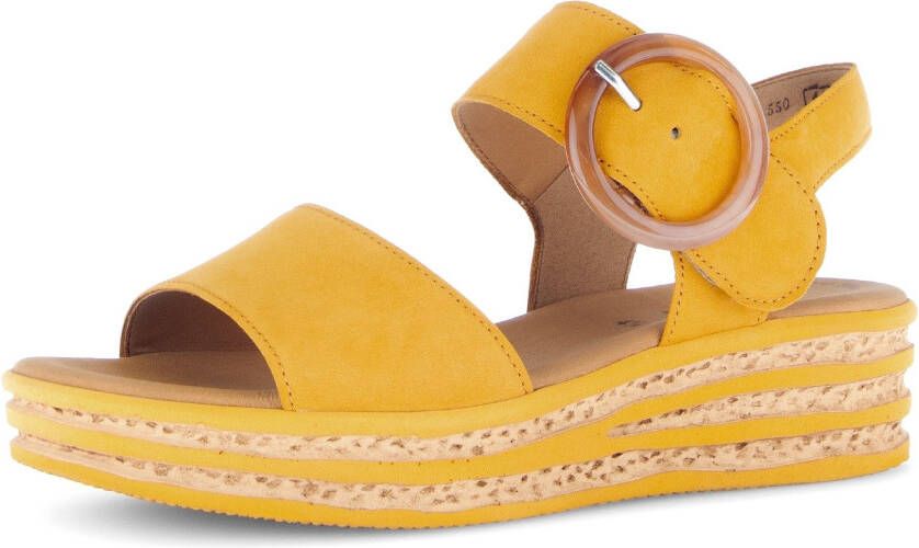 Gabor Sleehaksandaaltjes zomerschoen sandaal sleehak met grote decoratieve gesp