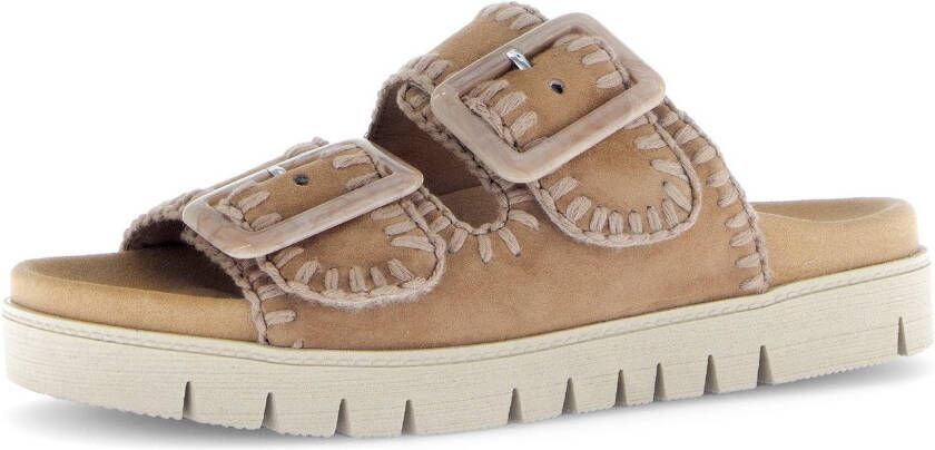 Gabor Slippers plateau comfortabele schoen zomerschoen met praktische klittenbandsluitingen