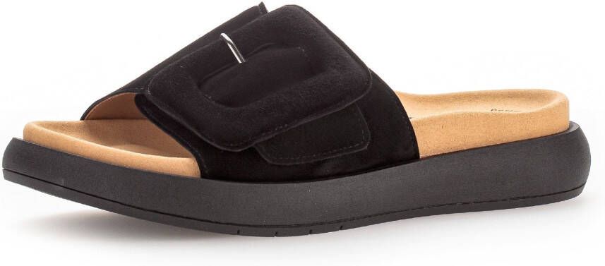 Gabor Slippers plateau zomerschoen slippers met grote decoratieve gesp