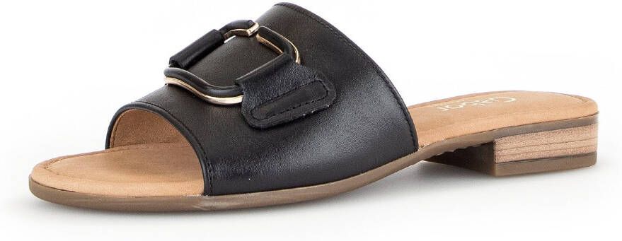 Gabor Slippers Rhodos blokhak zomerschoen slippers met sieraandeel - Foto 4