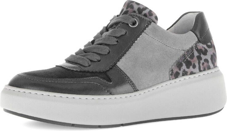 Gabor Sneakers met sleehak plateau halfhoge schoen veterschoen in comfortwijdte g (= wijd)