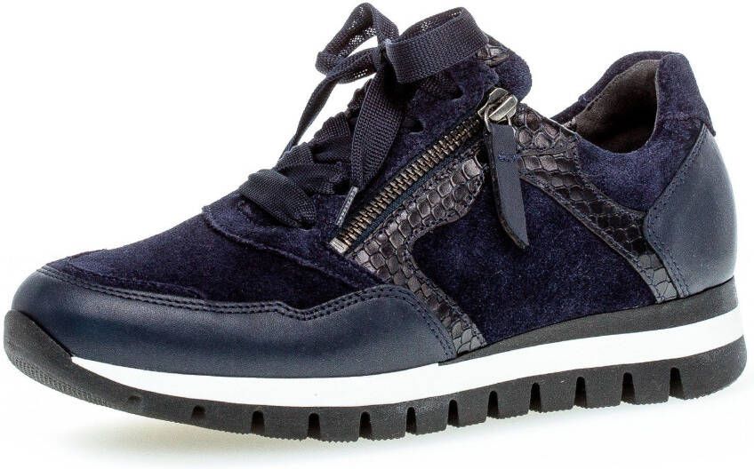 Gabor Marine Fluweelmand Sportieve Schoenen Blue Dames - Foto 2