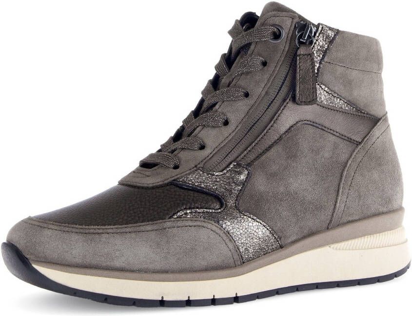 Gabor Sneakers met sleehak Capri comfortabele schoen high-top sneaker veterschoen comfortabele breedte k (extra breed)