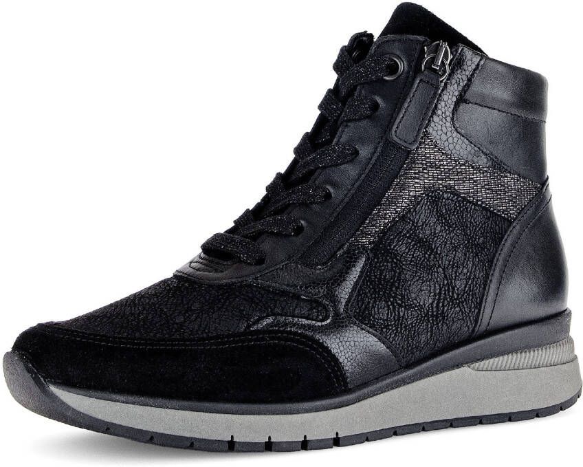 Gabor Sneakers met sleehak Capri comfortabele schoen high-top sneaker veterschoen comfortabele breedte k (extra breed)