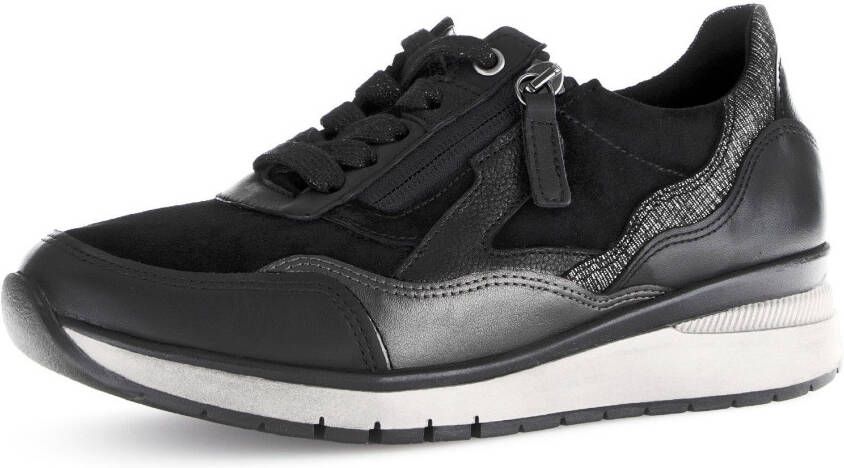 Gabor Sneakers met sleehak Capri vrijetijdsschoen lage schoen veterschoen in k-breedte (= extra breed)