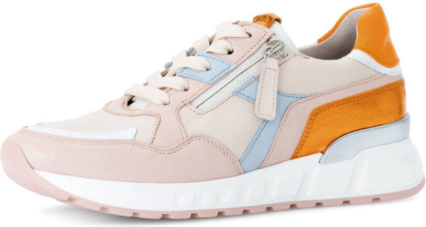 Gabor Sneakers met sleehak Davos lage schoen vrijetijdsschoen veterschoen in breedte h (=zeer breed)