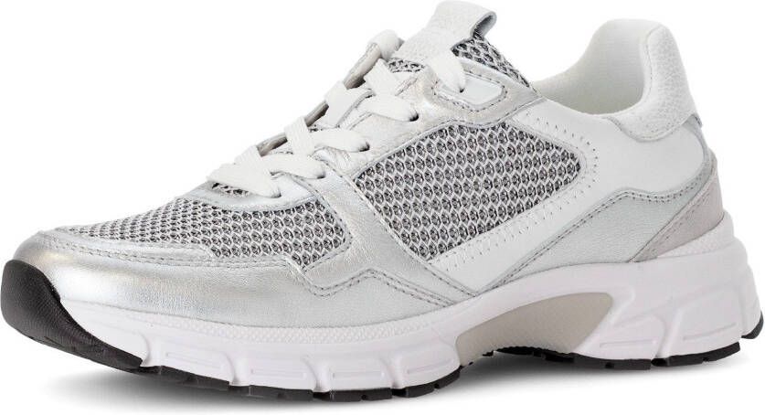 Gabor Sneakers met sleehak Florence vrijetijdsschoen lage schoen veterschoen contrastafwerking breedte g (=breed)