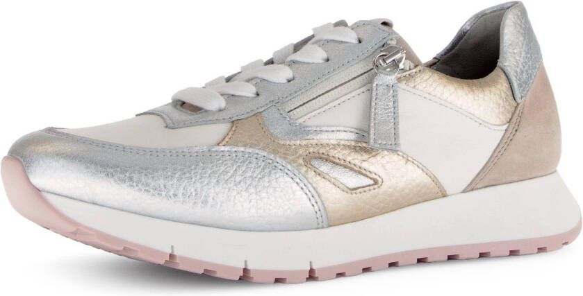 Gabor Sneakers met sleehak Florence vrijetijdsschoen lage schoen veterschoen contrastafwerking breedte g (=breed)