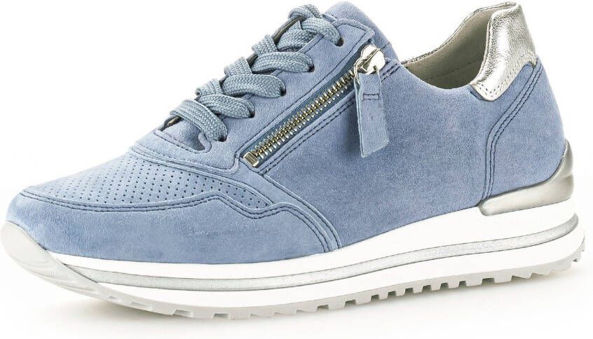 Gabor Sneakers met sleehak Turijn met perforatiepatroon breedte h vrijetijdsschoen lage schoen veterschoen