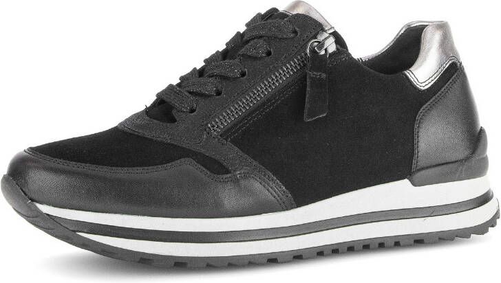 Gabor Sneakers met sleehak Turijn vrijetijdsschoen halfschoen veterschoen gepolsterde schacht h-breedte