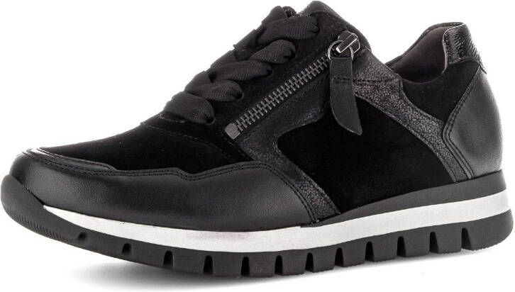 Gabor Sneakers met sleehak Turijn vrijetijdsschoen halfschoen veterschoen met comfortbreedte h (=zeer breed)