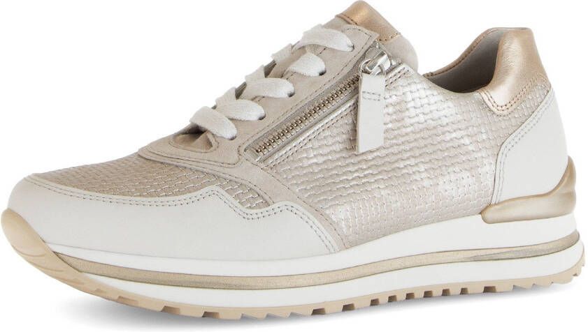 Gabor Sneakers met sleehak Turijn vrijetijdsschoen lage schoen veterschoen met mooie metallic details
