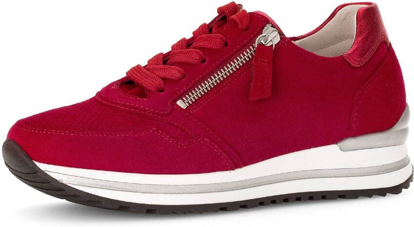 Gabor Sneakers met sleehak Turijn vrijetijdsschoen lage schoen veterschoen met verwisselbaar voetbed h-breedte