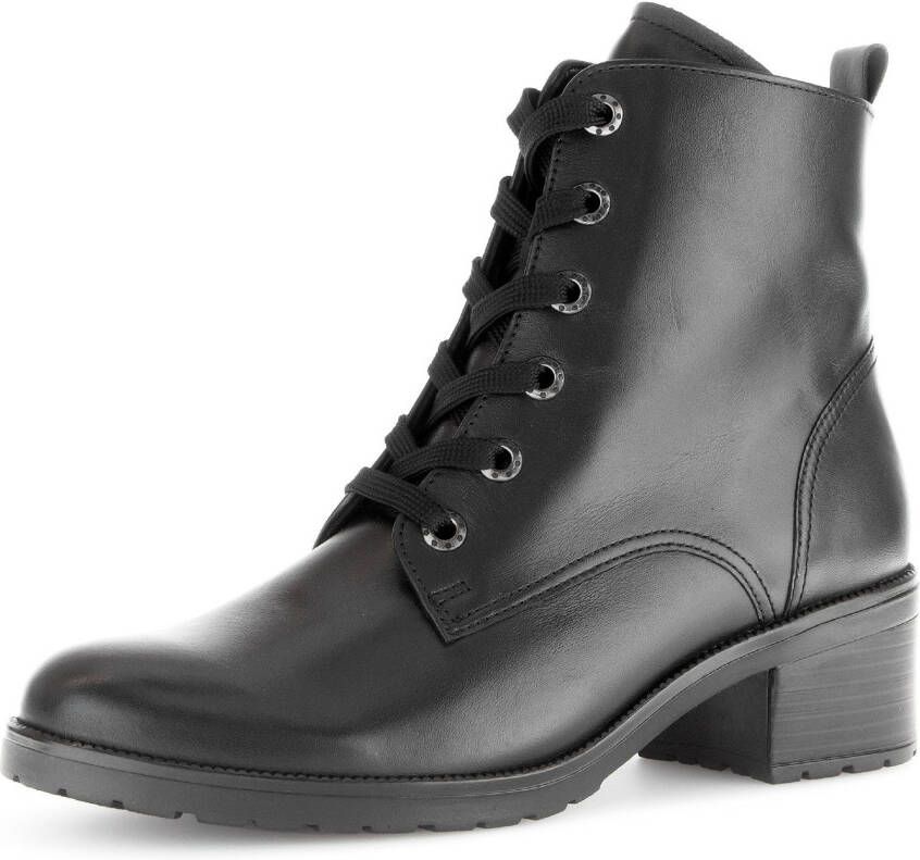Gabor Veterlaarsjes Tunis blokhak veterschoenen comfort schoen met aantrekloop g-breedte