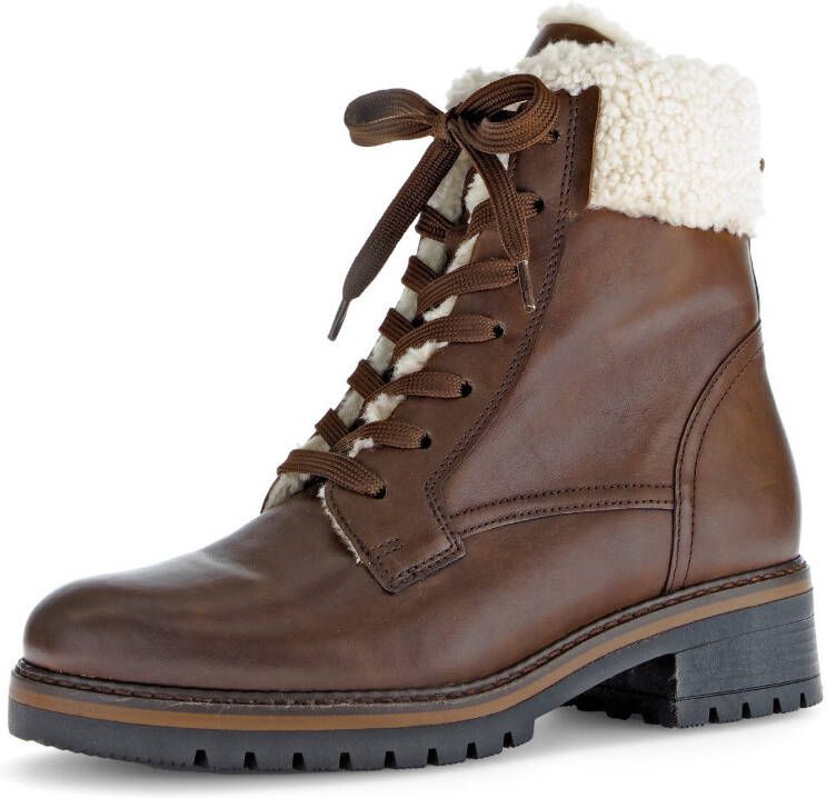 Gabor Winterlaarsjes Genua blokhak winterlaarzen met teddypluche kraag