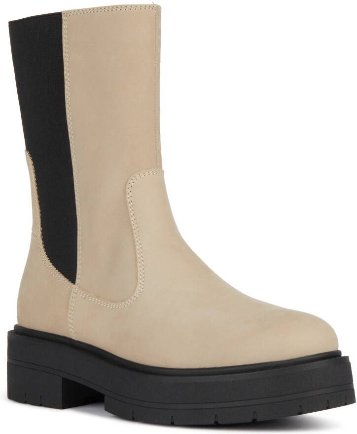 Geox Ademende en Gedempte Leren Hoge Laarzen Beige Dames - Foto 3