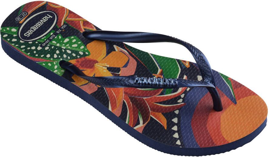 Havaianas Teenslippers SLIM TROPICAL zomerschoen slippers poolslides met zomerse tropenprint