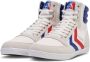 Hummel Slimmer Stadil Hoge Sneakers White Blue Red Gum Heren - Thumbnail 4
