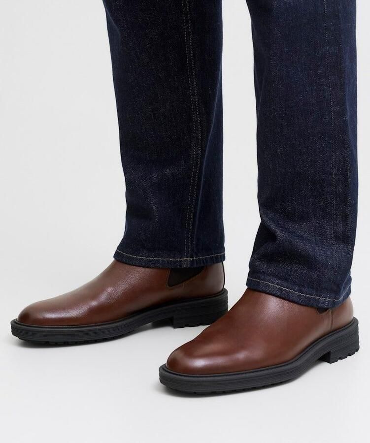 JACK & JONES JACK&JONES JFWHOSKINS LEATHER CHELSEA SN Heren Laarzen - Foto 3