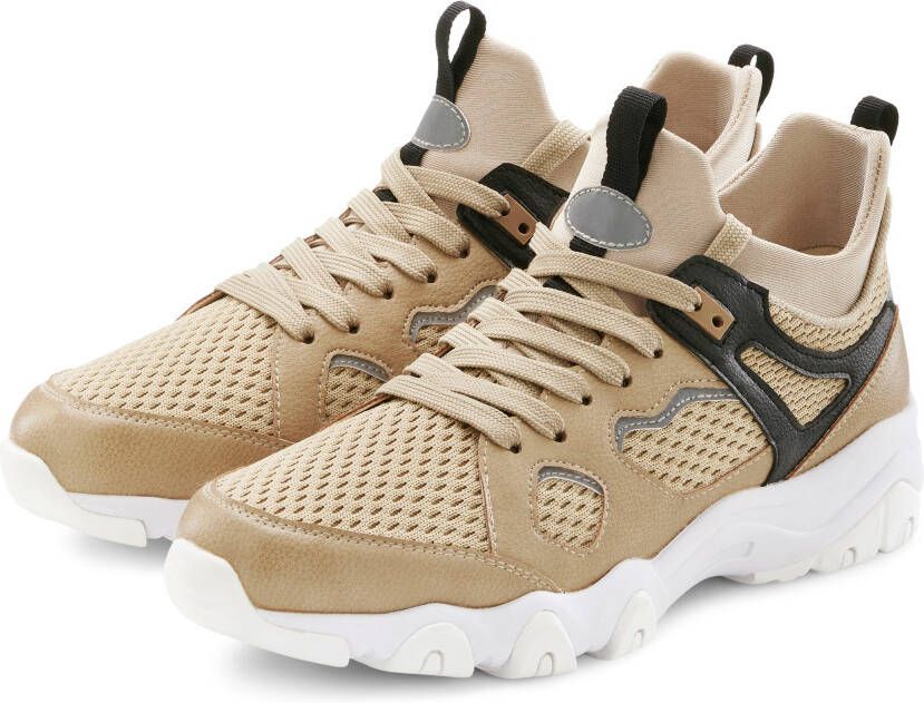 John Devin Sneakers Veterschoen met mesh-inzet vrijetijdsschoen lage schoen vegan