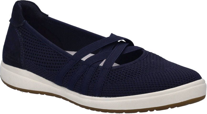 Josef Seibel Ballerina's met riempje Caren 67 slipper sneaker instapschoen met metallic inzet op de hiel