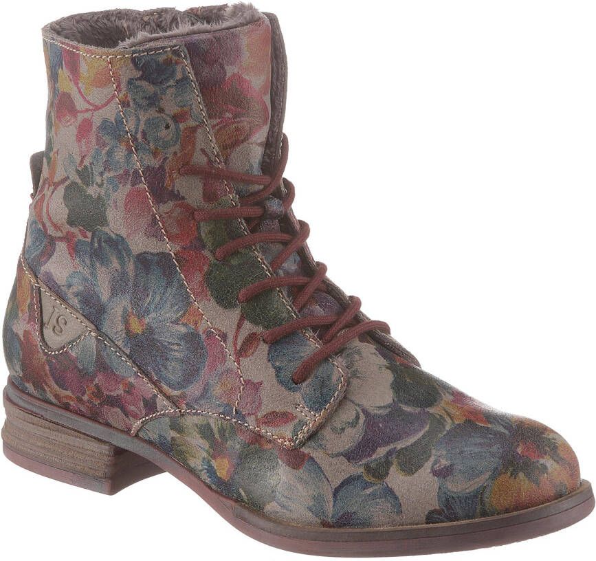 Josef Seibel Hoge veterschoenen SANJA 01 met bloemenprint