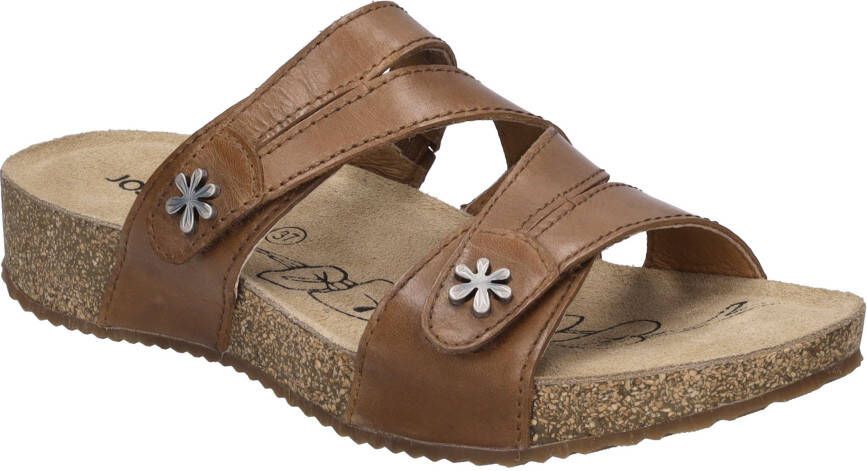 Josef Seibel Slippers Tonga 82 plateau zomerschoen slippers met klein bloemetje-detail