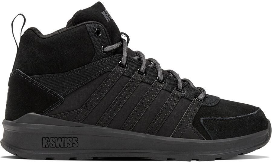K-Swiss Vista Trainer Mid Herren Sneakers Sportschoenen Schoenen Leer Zwart 07145-010-M