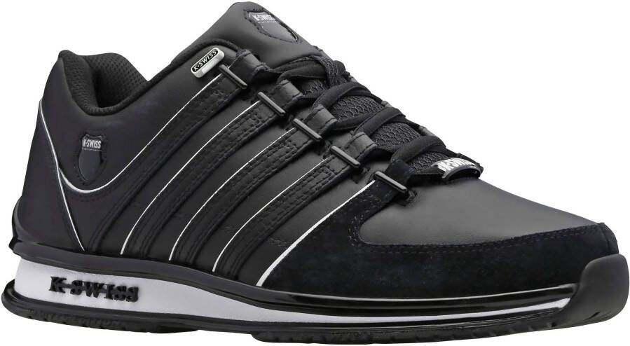 K-Swiss Rinzler Heren Leer Sneakers Schoenen Sportschoenen Zwart 01235-002-M - Foto 2