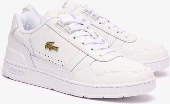 Lacoste Logo Sneaker Mat Leer Label Ingedrukt Vetersluiting White Dames - Foto 15
