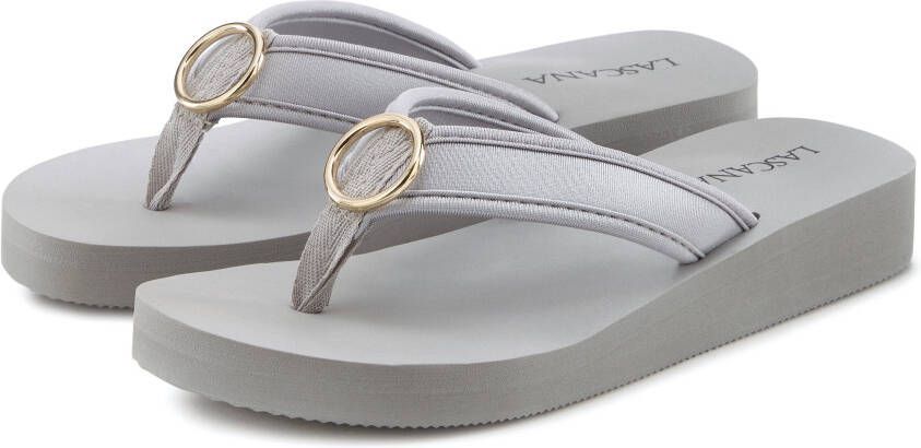 Lascana Badslippers Sandaal pantoletten badschoen met ringapplicatie "Italië" VEGAN