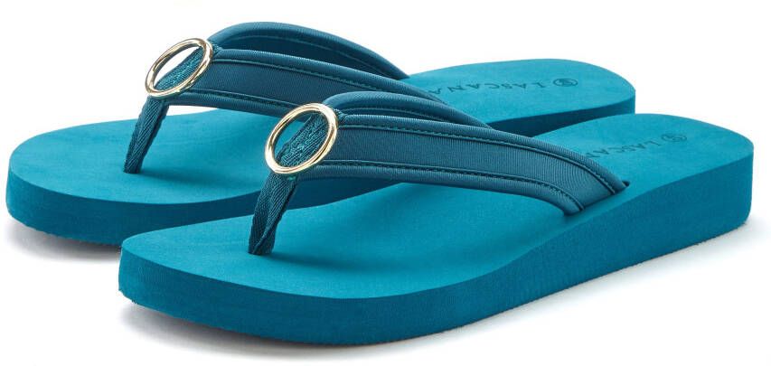 Lascana Badslippers Sandaal pantoletten badschoen met ringapplicatie "Italië" VEGAN