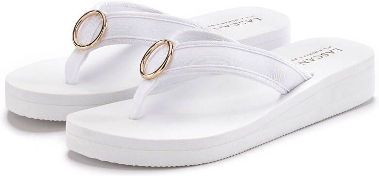 Lascana Badslippers Sandaal pantoletten badschoen met ringapplicatie "Italië" VEGAN