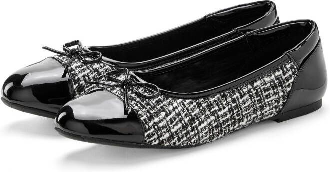 Lascana Ballerina's Slip-in ballerina in houndstooth-look vrijetijdsschoen slipper lage schoen vegan
