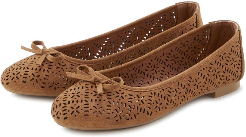 Lascana Ballerina's Vrijetijdsschoen slipper lage schoen met kleine cut-outs VEGAN