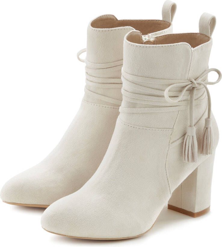 Lascana Laarsjes met blokhak high heel enkellaars enkelboots laarzen Schoenen