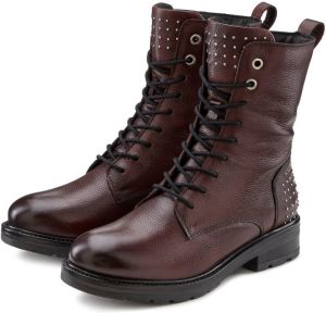 Lascana Laarsjes Boots van leer met kleine studs