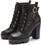 Lascana Laarsjes met blokhak en verfijnde patroon high-heel enkellaars vegan - Thumbnail 1