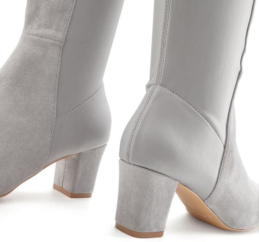 Lascana Laarzen met stretch-inzet en lange schacht enkellaars lange laars vegan