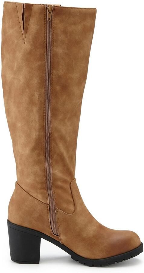 Lascana Laarzen met wijde schacht Laarzen enkellaars lange laars blokhak cowboystijl VEGAN - Foto 4