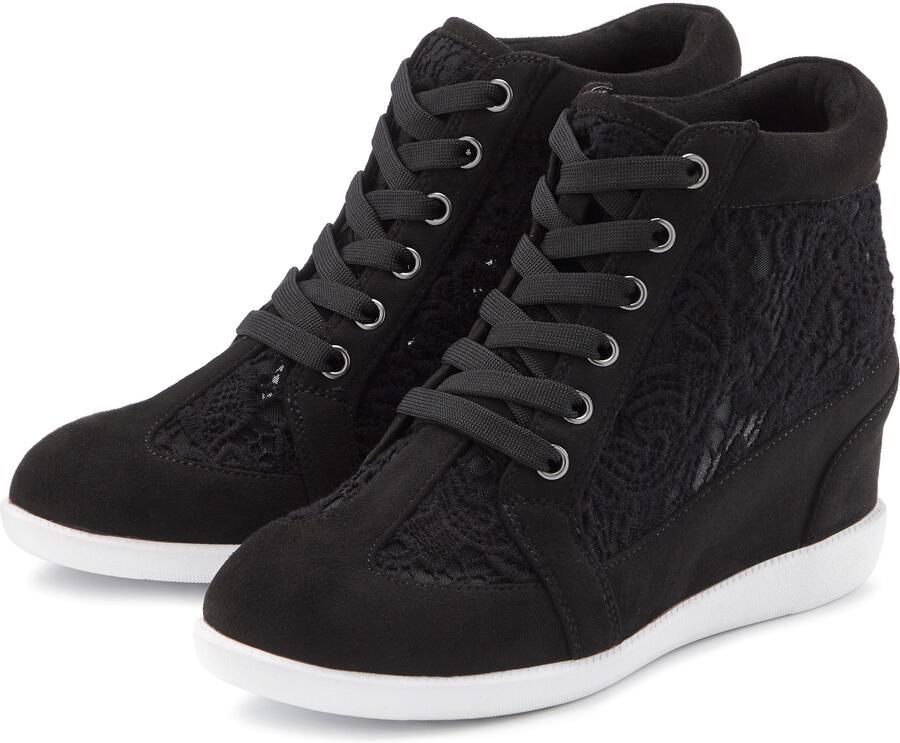 Lascana Sneakers Vrijetijdsschoen met ingesloten sleehak en puntdetails - Foto 4