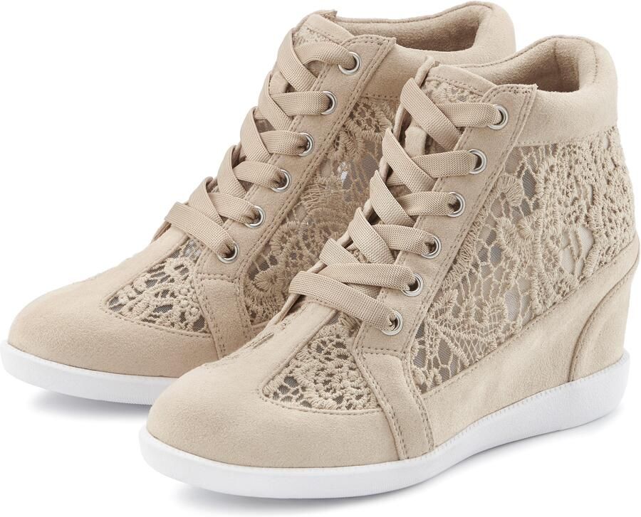 Lascana Sneakers Vrijetijdsschoen met ingesloten sleehak en puntdetails - Foto 4