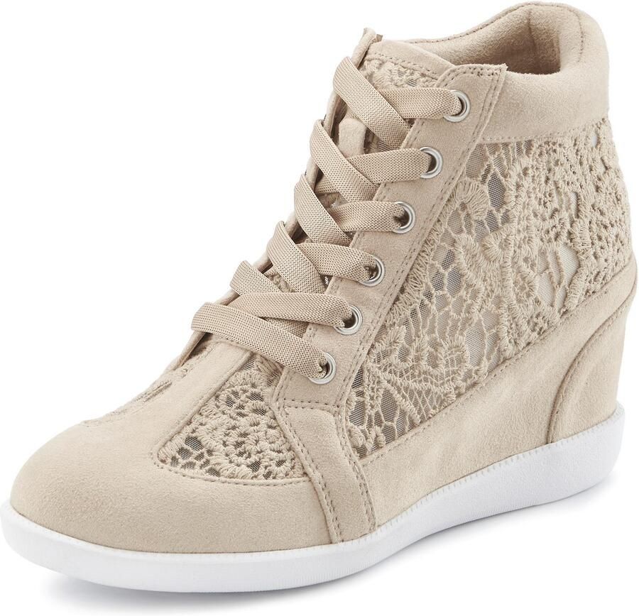 Lascana Sneakers Vrijetijdsschoen met ingesloten sleehak en puntdetails - Foto 3