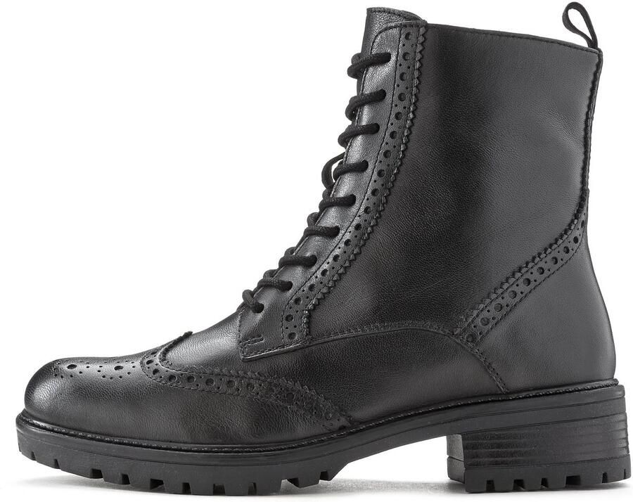 Lascana Veterschoenen Veterschoen enkellaarsjes leer veters en rits - Foto 2