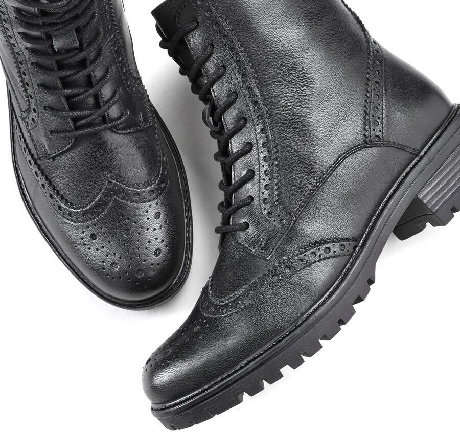 Lascana Veterschoenen Veterschoen enkellaarsjes leer veters en rits