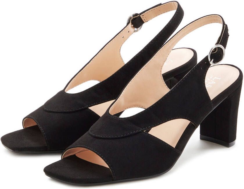Lascana Sandaaltjes Sling-sandalette sandaal zomerschoen met verfijnde uitsnede van faux-suede vegan