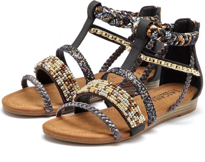 Lascana Sandalen Zomerschoen Sandalette zomerschoen in festival-look uitgebreide versiering VEGAN