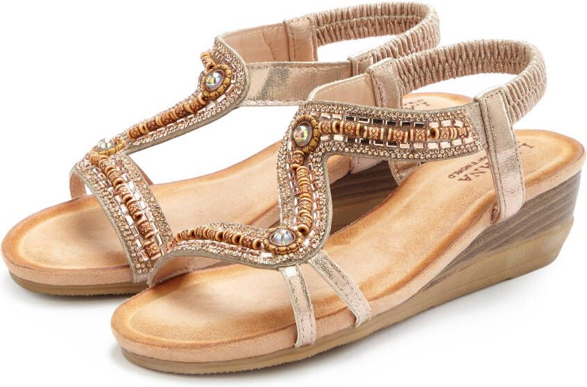 Lascana Sandalen Zomerschoen Sandalette zomerschoen kleine sleehak en elastische banden