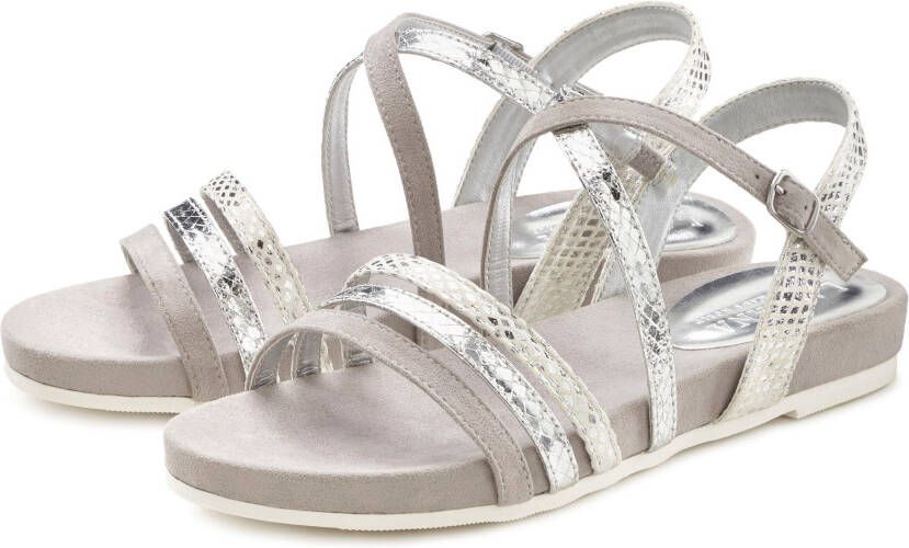 Lascana Sandalen Zomerschoen Sandalette zomerschoen met metallic-look VEGAN